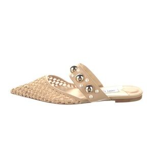 SOLD ON TRR … Beige Pointed Toe Mules with Studs
